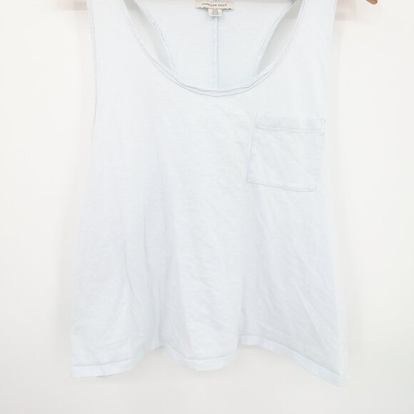 American Eagle Top Light Blue Racerback Scoop Round Neck 100% Cotton Large - Picture 3 of 8